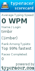 Scorecard for user 1imber