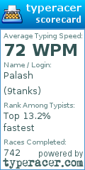 Scorecard for user 9tanks