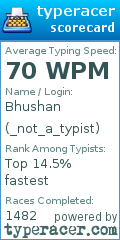 Scorecard for user _not_a_typist