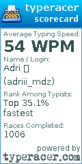Scorecard for user adriii_mdz