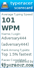 Scorecard for user adversary444