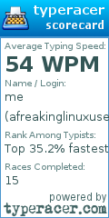 Scorecard for user afreakinglinuxuser