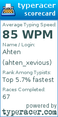 Scorecard for user ahten_xevious