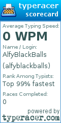 Scorecard for user alfyblackballs