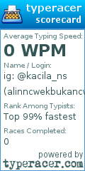 Scorecard for user alinncwekbukancwok