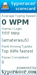 Scorecard for user amaterasu5