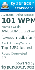 Scorecard for user awesomedbzfan