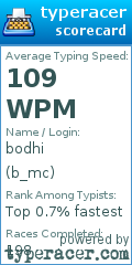 Scorecard for user b_mc