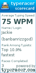 Scorecard for user banbanrizzgod