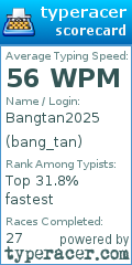 Scorecard for user bang_tan