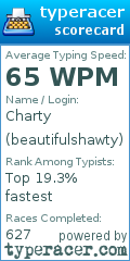 Scorecard for user beautifulshawty