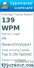Scorecard for user beavictorytype