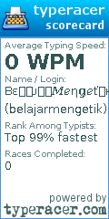 Scorecard for user belajarmengetik