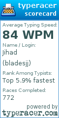 Scorecard for user bladesjj