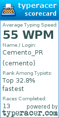 Scorecard for user cemento