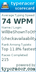 Scorecard for user checkavailaability
