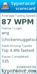 Scorecard for user chickennuggetscientist