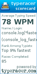 Scorecard for user console_log_faster