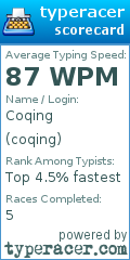 Scorecard for user coqing