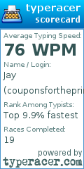 Scorecard for user couponsforthepringles