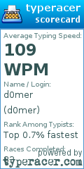 Scorecard for user d0mer