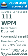 Scorecard for user doomedshrimp8