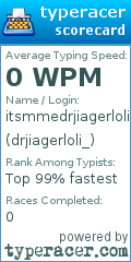Scorecard for user drjiagerloli_