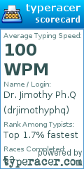 Scorecard for user drjimothyphq