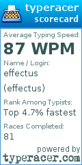 Scorecard for user effectus