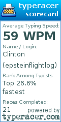 Scorecard for user epsteinflightlog