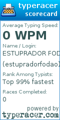 Scorecard for user estupradorfodao