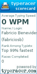 Scorecard for user fabriciosb