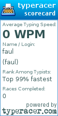 Scorecard for user faul