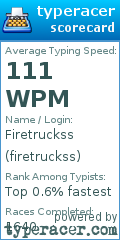 Scorecard for user firetruckss