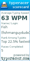 Scorecard for user fishmanguydude