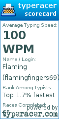 Scorecard for user flamingfingers69