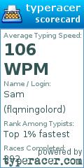 Scorecard for user flqmingolord