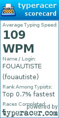 Scorecard for user fouautiste