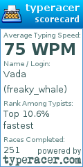 Scorecard for user freaky_whale
