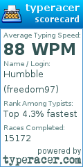 Scorecard for user freedom97