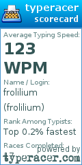 Scorecard for user frolilium