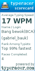 Scorecard for user gabriel_bauk