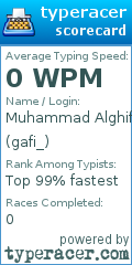 Scorecard for user gafi_