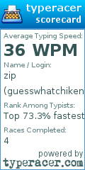 Scorecard for user guesswhatchikenbum