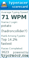 Scorecard for user hadroncollider7
