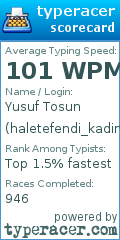 Scorecard for user haletefendi_kadimci