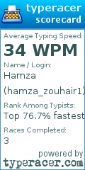 Scorecard for user hamza_zouhair1