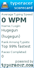 Scorecard for user hugegun