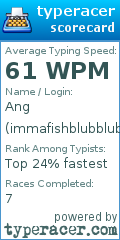 Scorecard for user immafishblubblub