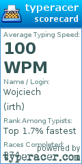 Scorecard for user irth